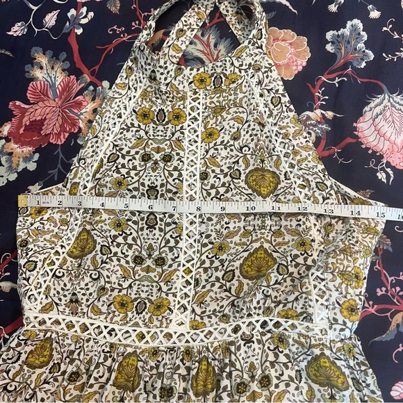 Abel the Label Anthropologie Paisley Floral Tiered Halter Mini Dress size Small - Picture 11 of 12